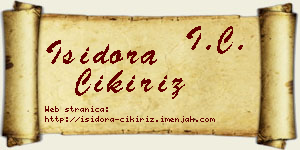 Isidora Čikiriz vizit kartica